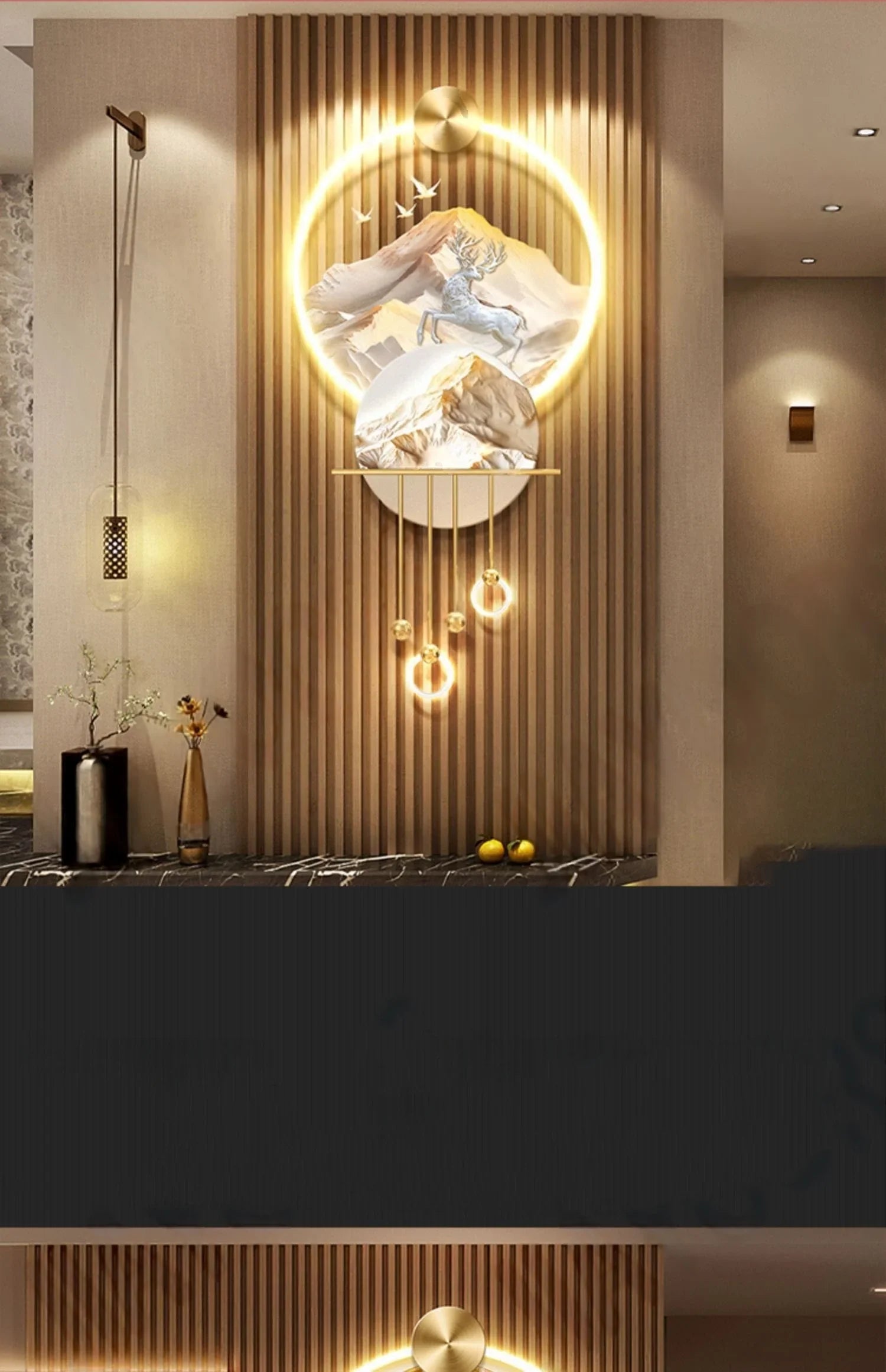 Dlight Decor Elk Mural LED Wall Light Pendant Wall Art