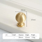 Satin Brushed Gold Brass Cabinet Handles – Modern Wardrobe and Drawer Knobs with French Style 2040-028 Handles