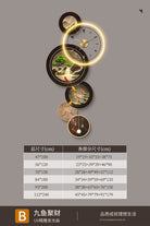 Dlight Decor Nine Fish Clock Wall Light Mural B / 47X100cm Wall Art