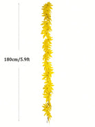 Dlight Decor 200cm Fall Maple Leaf Garland for Autumn and Halloween Decor 180cm Yellow