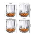 Dlight Decor 4pc Diamond Cut Glass Set 215ml Clear 215ml / 4pcs Cocktail Glasses