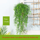 Dlight Decor 75cm Hanging Golden Bell Willow Vine with 5 Forks for Wall and Garden Decor Green