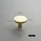 Nordic Handmade Brass Hammered Cabinet Handles – High-End Pulls for Drawers Wardrobes and Kitchen Furniture Flat head M