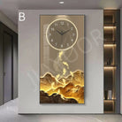 Dlight Decor Wall Clock Lamp with Crystal Glow B / 140X70cm / NON dimm cool light|Black border Wall Art