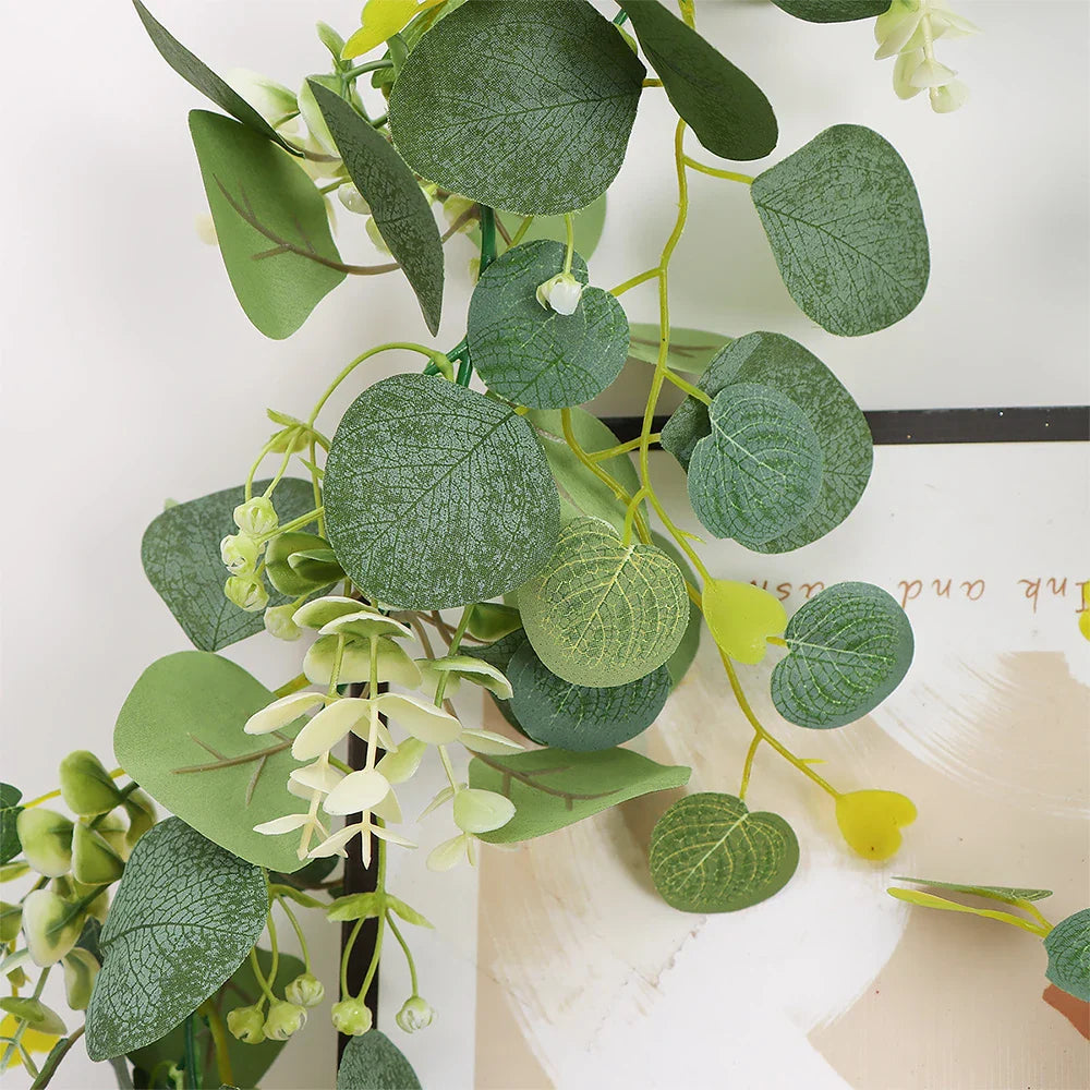 Dlight Decor 180cm Eucalyptus Vine with White Rose Garland