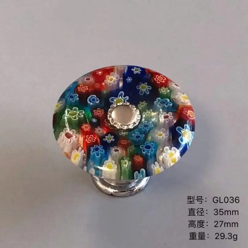 Colorful Floral Glass Cabinet Knobs – Drawer Knobs for Dresser Shoe Cabinet and Kitchen Furniture GL036 Knobs
