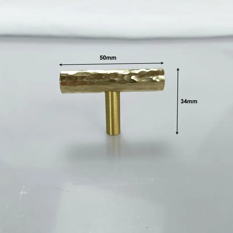 Hammered Brass Cabinet Handles – Light Gold Wardrobe Knobs and Drawer Pulls for American/Nordic Furniture TS0101 2