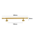 Brushed Gold Brass Cabinet Handles – Modern Knobs and Bar Pulls (50mm-280mm) 280mm Handles