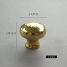Nordic Handmade Brass Hammered Cabinet Handles – High-End Pulls for Drawers Wardrobes and Kitchen Furniture Mushroom