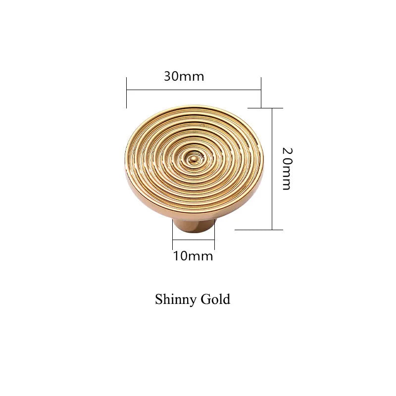 Gold Chrome Polished Gold Spiral Deco Furniture Handles – Modern Kitchen Cabinet and Wardrobe Pulls PG knob Handles