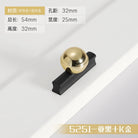 Black and Gold Cabinet Pulls - Double Color Aluminum Zinc Alloy Handles for Wardrobes and Kitchens 5251A-32mm Handles
