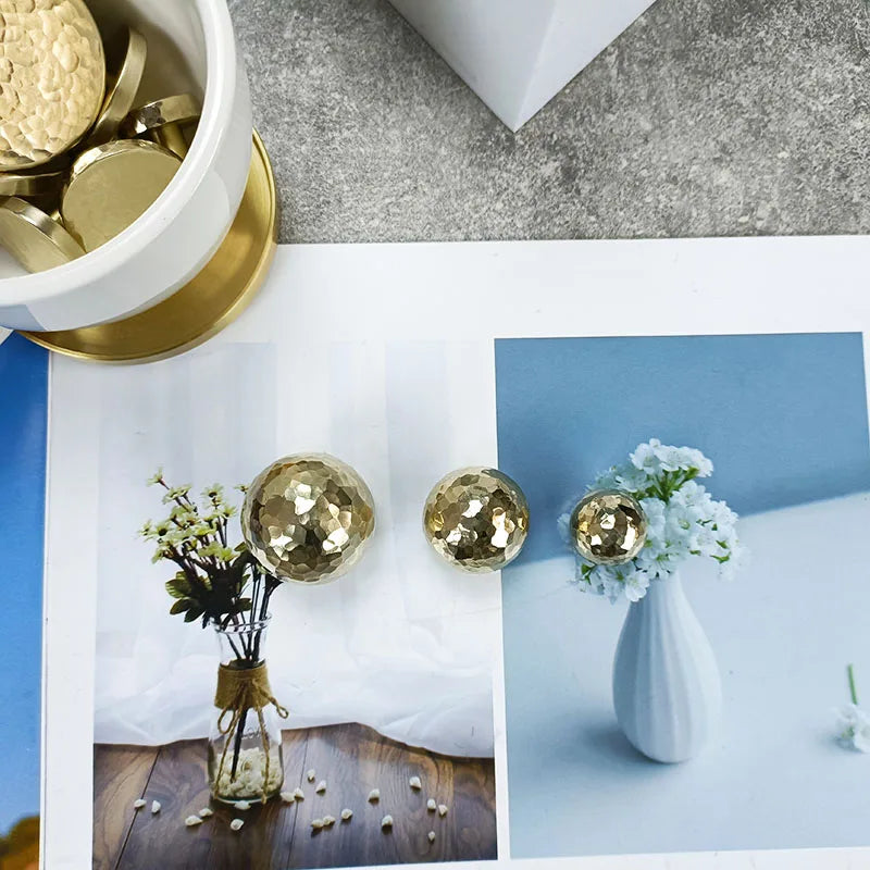 Brass Ball Cabinet Knobs – Modern Wardrobe Handles and Dresser Pulls Knob