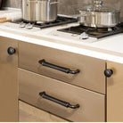 Retro Bronze and Black-Red Cabinet Handles - Nordic Square Zinc Alloy Pulls for Wardrobes and Furniture Handles