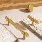 Solid Brass Knurled Furniture Handles – Textured Cabinet Knobs and Wardrobe Pull Bars Handles