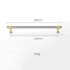 Nickel-Plated Brass Cabinet Handles – Gold and Matte Silver T-Bar Pulls for Wardrobes and Drawers 260mm Handles