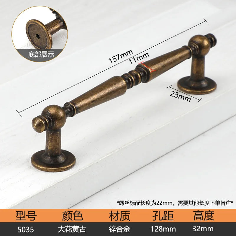 Antique Bronze Cupboard Door Handles – Retro Furniture Pulls 5035 128mm