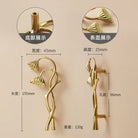 Luxury Brass Flower and Leaf Cabinet Handles – Chinese-Style Decorative Pulls for Wardrobes and Drawers 14-to left / 1