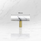Green and White Marble Cabinet Handle – Luxury Natural Stone Drawer Pulls with Brass Base (50mm-200mm) white 50mm