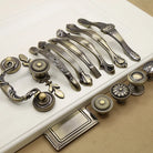 Retro Bronze Cabinet Handles - Antique Metal Kitchen Door Pulls and Wardrobe Knobs 128mm Handles