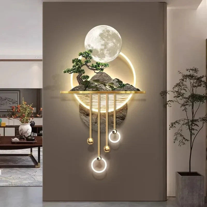 Dlight Decor 3D Wooden Landscape Wall Lamp Wall Art