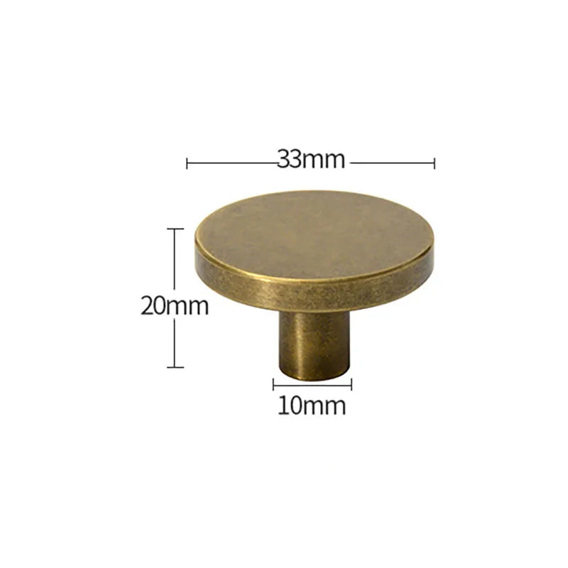 Antique Brass Round Cabinet Knobs – Vintage Drawer Wardrobe and Cupboard Pulls antique 33mm knob