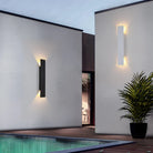 Élise’s Sleek Outdoor Led Strip Wall Lamp - 18W Black Aluminum For Bedroom And Exterior Wall Lamp
