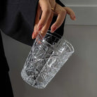 Dlight Decor 4pc Diamond Glass Set 310ml Clear Cups 310ml / 4pcs Glass