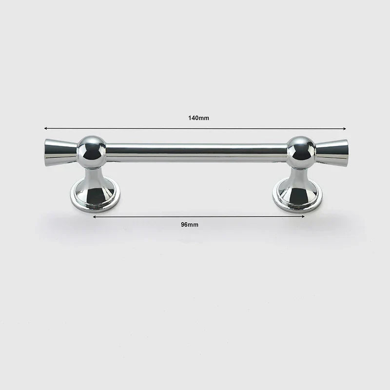 Polished Gold and Silver T-Bar Cabinet Handles – Modern Drawer and Wardrobe Pulls (55mm-220mm) TB2036-140PS Handles