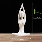 Ceramic Yoga Pose Figurine – Abstract Lady Sculpture in 12 Styles for Home & Studio Decor White B Homedecor