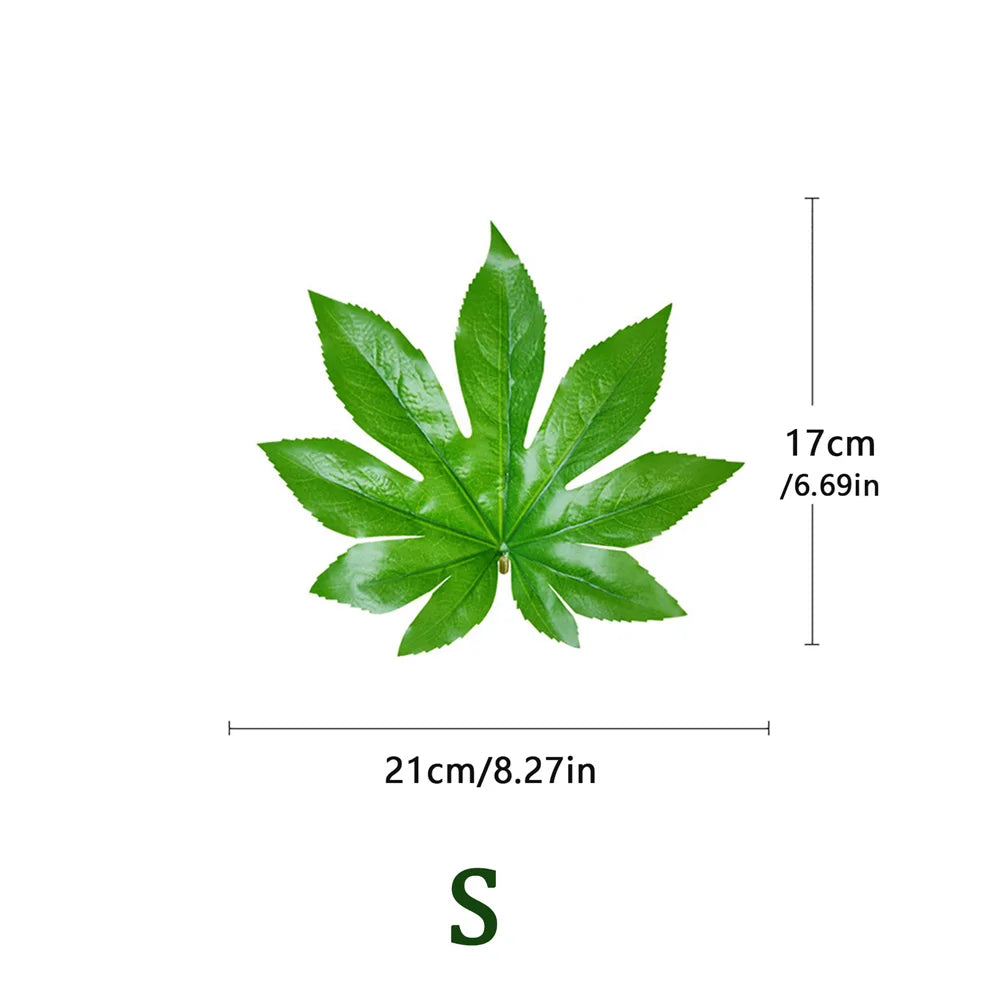 Dlight Decor 5 or 10pcs Tropical Fatsia Monstera Leaves for Table and Home Decor S 21x17cm / 5pcs