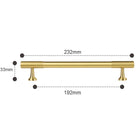 Solid Brass Art Deco Kitchen Cabinet Handles – Knurled T-Bar and Wardrobe Pulls TS9012-232 Handles