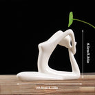 Ceramic Yoga Pose Figurine – Abstract Lady Sculpture in 12 Styles for Home & Studio Decor White L Homedecor