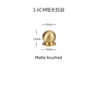 Solid Brass Ball Cabinet Knobs - Vintage Single-Hole Wardrobe and Drawer Handles Matte brushed 16mm Knobs