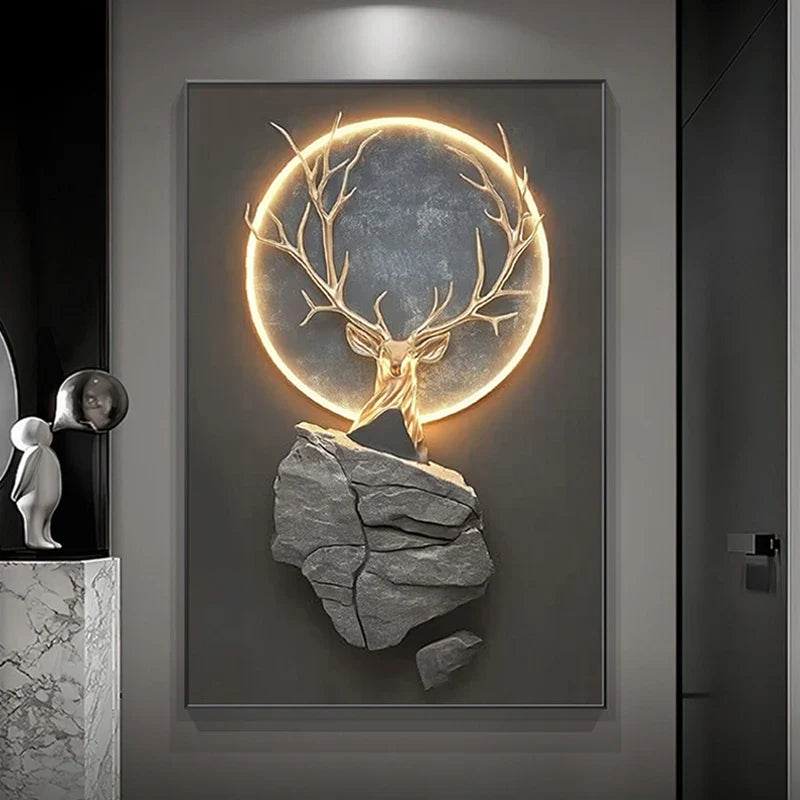 Dlight Decor Reindeer Wall Glow for Luxe Entry Spaces Wall Art