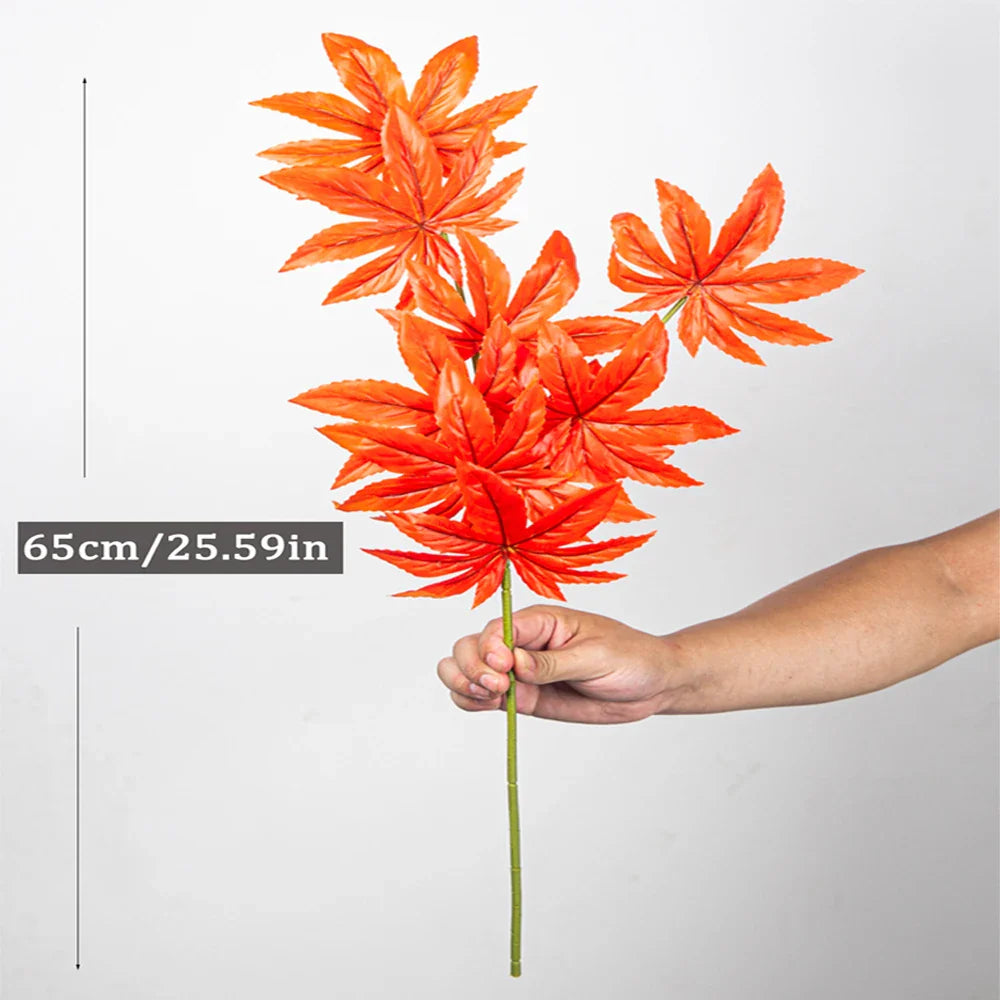 Dlight Decor 77cm Autumn Maple Leaf Branch for Fall Display 65cm Red