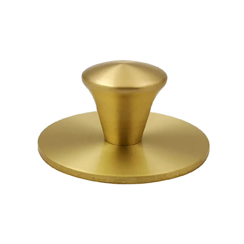 Single Hole Brass Knobs with Round Mat – Gold Cabinet and Drawer Pulls for Furniture (21mm/25mm) Knob
