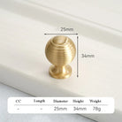 Satin Brushed Gold Brass Cabinet Handles – Modern Wardrobe and Drawer Knobs with French Style 2040-025 Handles