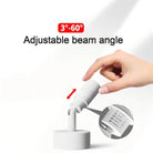 White surface-mounted adjustable LED zoom spotlight with 3°–60° beam angle, hand adjusting