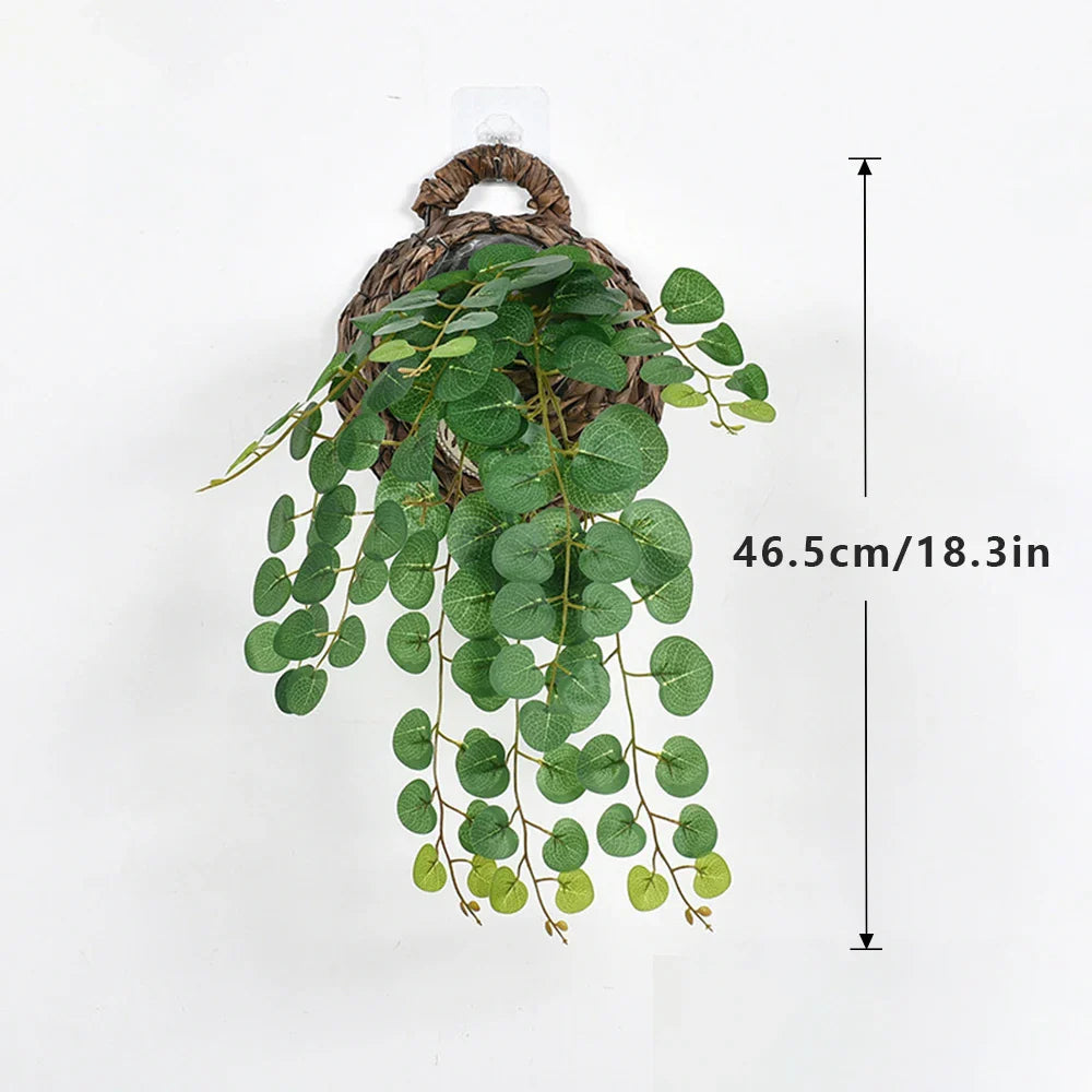 Dlight Decor Eucalyptus Begonia Vines for Hanging Garden and Wall Decor 46.5cm Dark Green