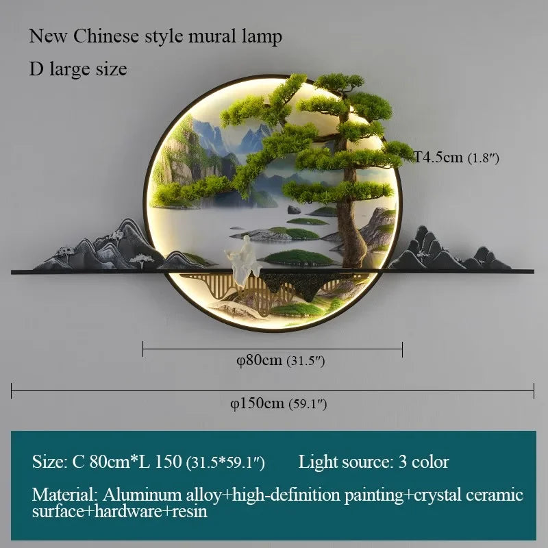 Dlight Decor Chinese Landscape LED Wall Glow Style D D80cm / 220V / CHINA|3 colors Wall Art