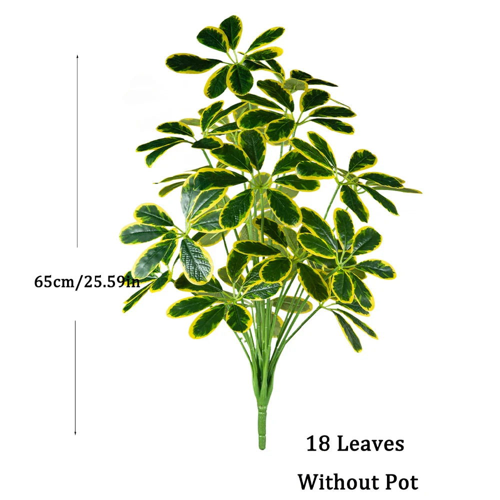 Dlight Decor Palm Plant for Natural Indoor Outdoor Charm 65cm 18Leaves Yellow