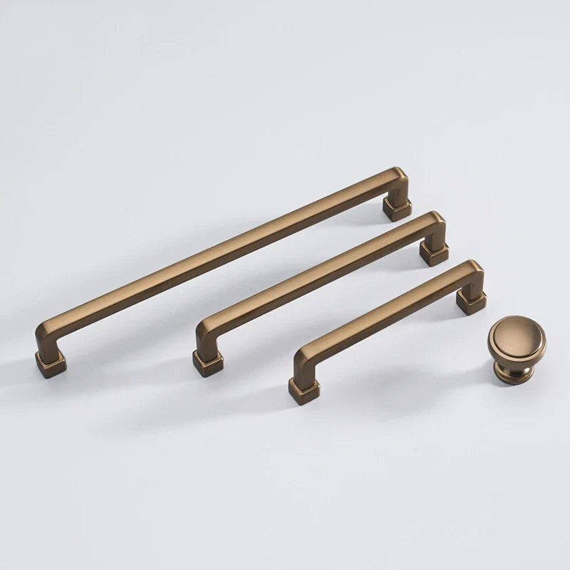 Modern European Gold and Gray Cabinet Handles - Zinc Alloy Drawer Knobs and Door Pulls for Furniture Handles