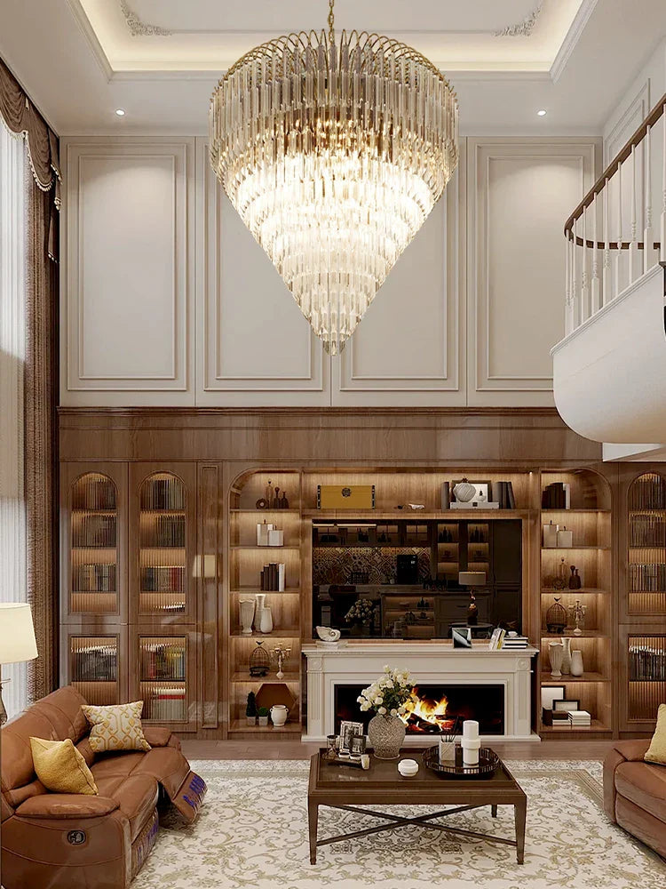 Gianna Italian Crystal Glass Pendant Chandelier – Classic Hanging Light for Staircase & High Ceilings chandelier