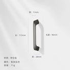 Modern Zinc Alloy Cabinet Handles - Kitchen Drawer Knobs for Wardrobes and Furniture Gray drawing 96mm Handles