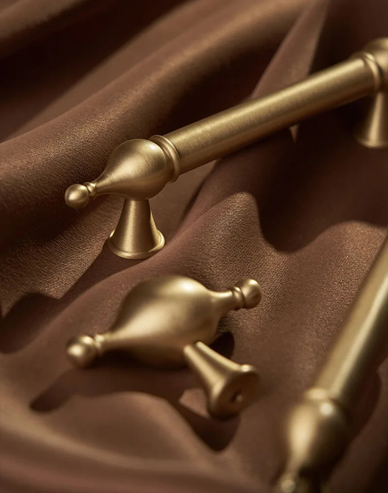 Modern Brass Cabinet Handles – Brushed Gold Bar Knobs for Furniture (60mm-368mm) Handles