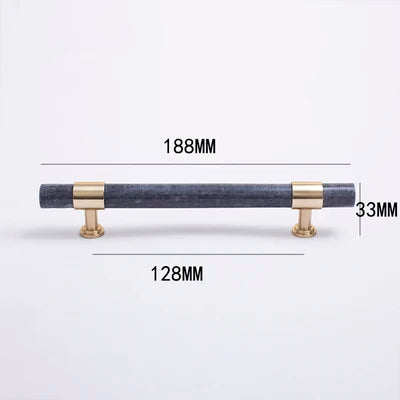Natural Marble and Crystal T-Bar Cabinet Handles – Modern Brass Knobs for Kitchen Dresser and Furniture Pulls