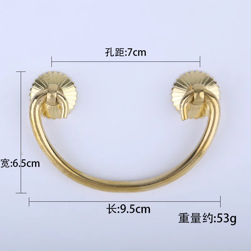 Antique Brass Arch Cabinet Pulls – Vintage Drawer Handles for Home Improvement Copper 70mm Pulls