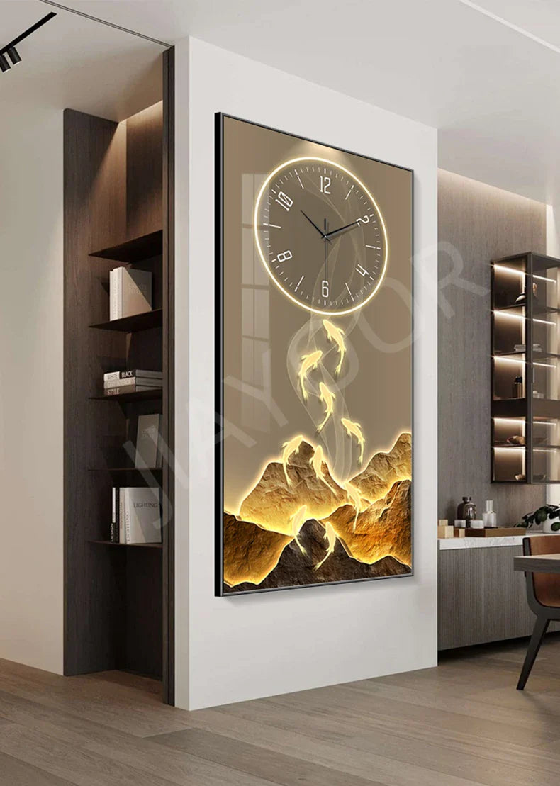 Dlight Decor Wall Clock Lamp with Crystal Glow Wall Art