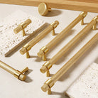 Solid Brass Knurled Furniture Handles – Textured Cabinet Knobs and Wardrobe Pull Bars Handles
