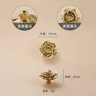 Luxury Brass Flower and Leaf Cabinet Handles – Chinese-Style Decorative Pulls for Wardrobes and Drawers 6-small / 1